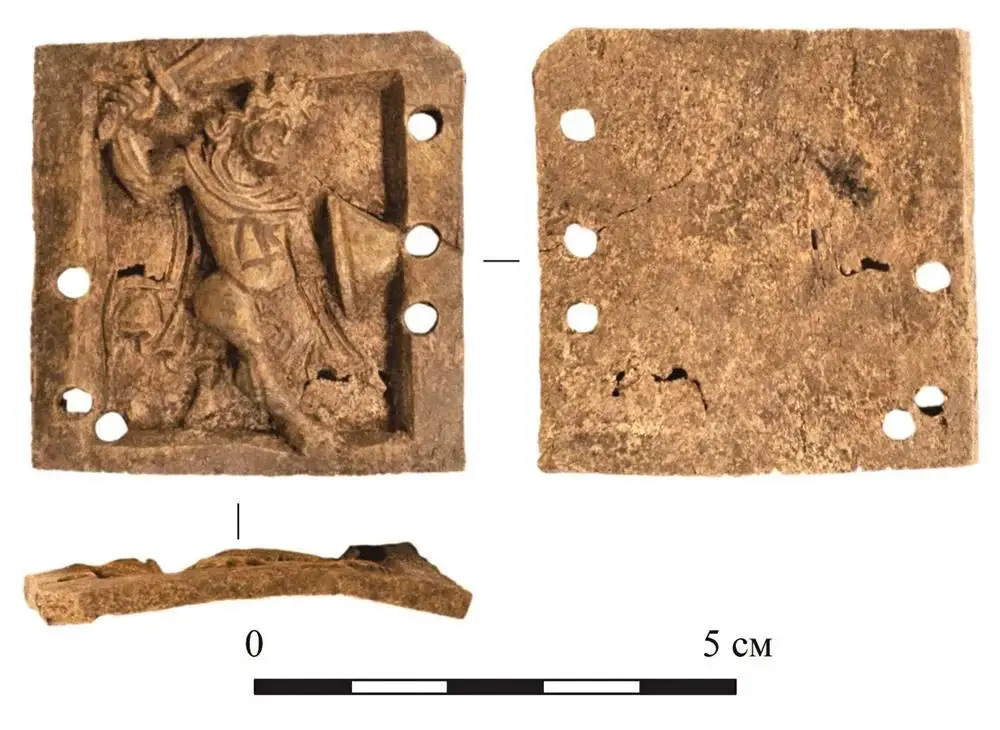 Byzantine bone plaque from a casket, 12th to 14th century, discovered in the russian city of Suzdal