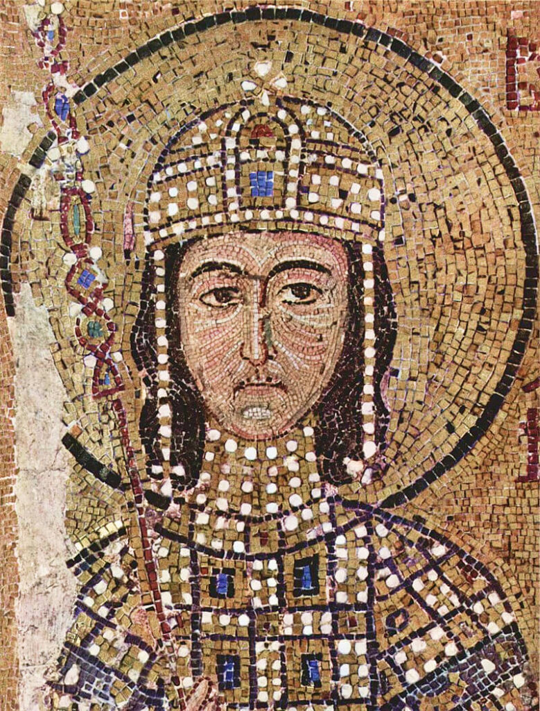 Co-emperor Alexios Komnenos, son of John II and Irene of Hungary, byzantine mosaic in Hagia Sophia