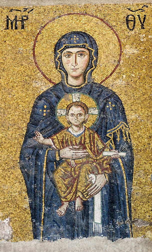 Byzantine mosaic of Hagia Sophia, Komnenian panel, the Theotokos with the Child