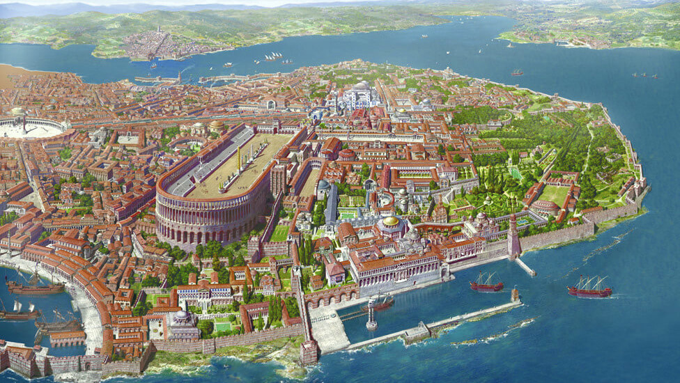 Reconstitution of the byzantine capital, Constantinople