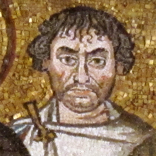 Early Byzantine Mosaic in Ravenna, maybe showing the eunuch Narses