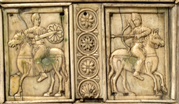 Detaily of a Byzantine ivory casket