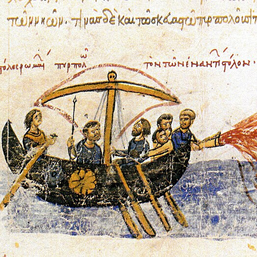 Byzantine navy, greek fire, manuscript illumination