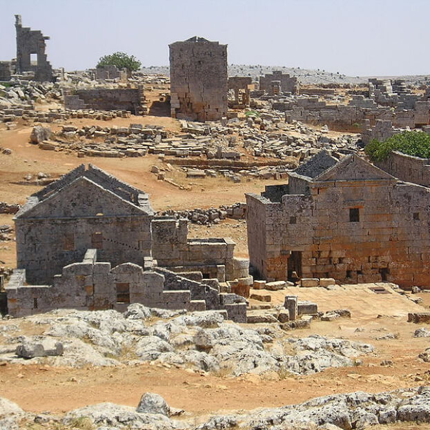 Ruins of the Byzantine village of Sejilla, one of the Dead Cities, Syria