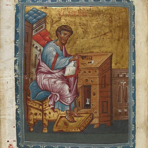 Portrait of the evangelist Luke, Burney Manuscript