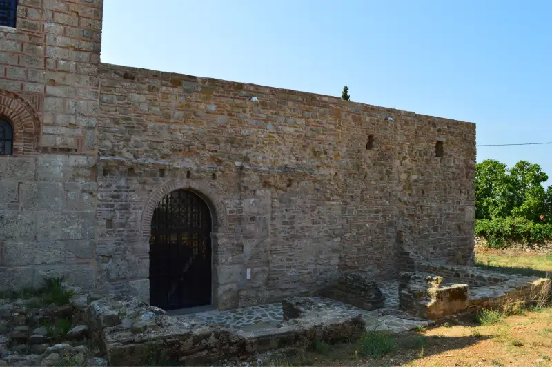 View of the Byzantine Metropolite Church and of the bishop residence of Christianoupoli