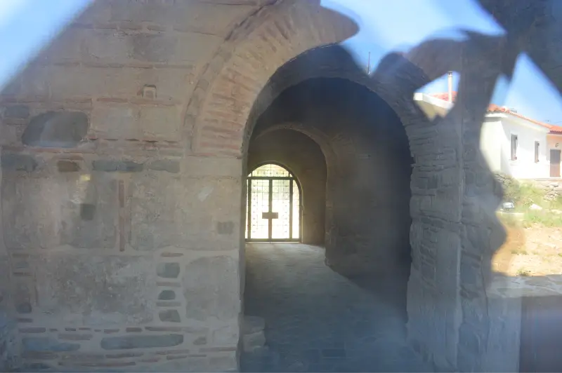 View of the Byzantine Metropolite Church and of the bishop residence of Christianoupoli