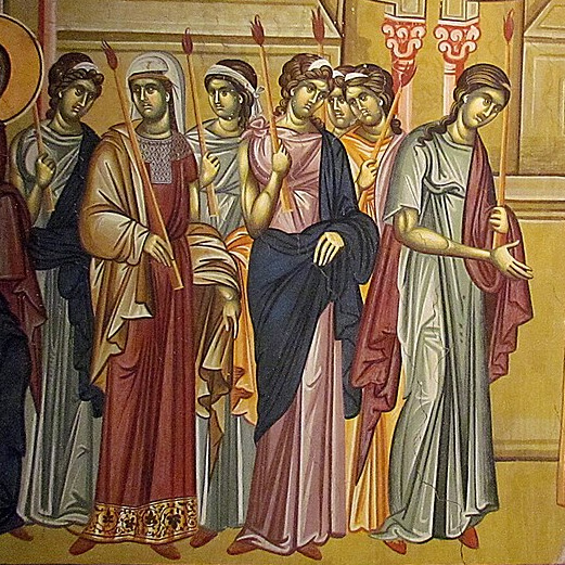 Byzantine artists, painters Michael and Eutychios Astrapas, Presentation of the Theotokos, St in the Temple, church of Studenica, detail