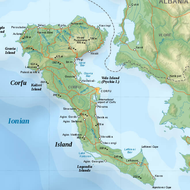 Map of Corfu