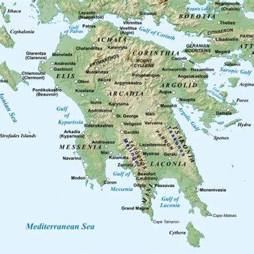 Map of Byzantine Peloponnese