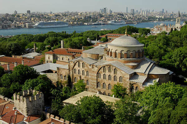 Bird view of Hagia Irene (Aya Irini), the second biggest Byzantien church in Istanbul