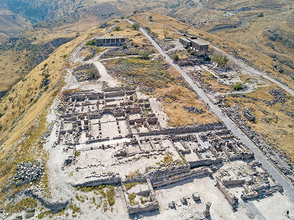 Aerial view of the ancient and Byzantine city of Hippos, in Israel