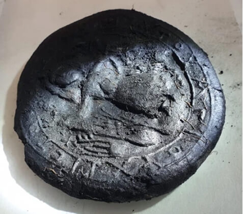 Byzantine communion bread with Christ the Farmer from Eirenopolis