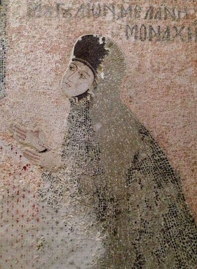 Mosaic in the Chora Church in Istanbul depicting nun Melane, formerly Maria Palaiologina, 13th century