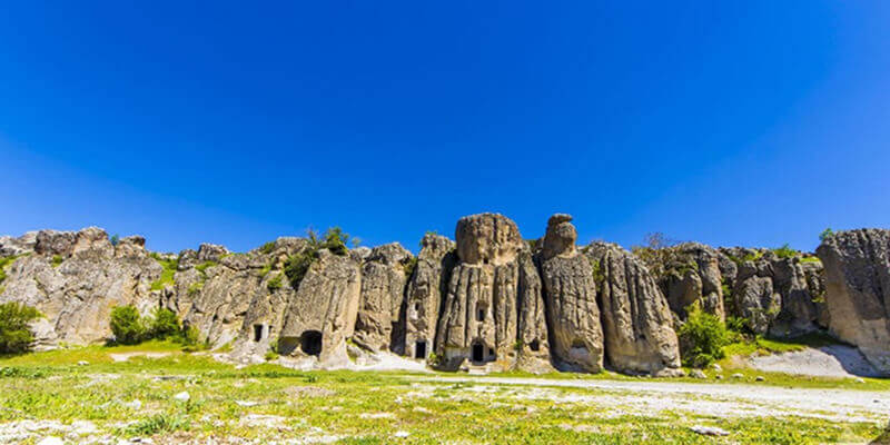 Rock-cut remains of the ancient city of Lystra - Kilistra, in Anatolia, Turkey