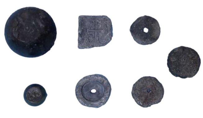 Byzantine weights found during the excavations at Elo, Spain