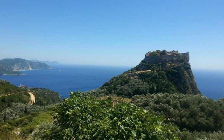 The Byzantine perched castle of Angelokastro in Corfu