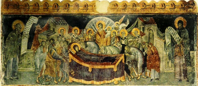 Christ Saviour Church in Veria, painting of the Dormition of the Theotokos by Georgios Kalliergis