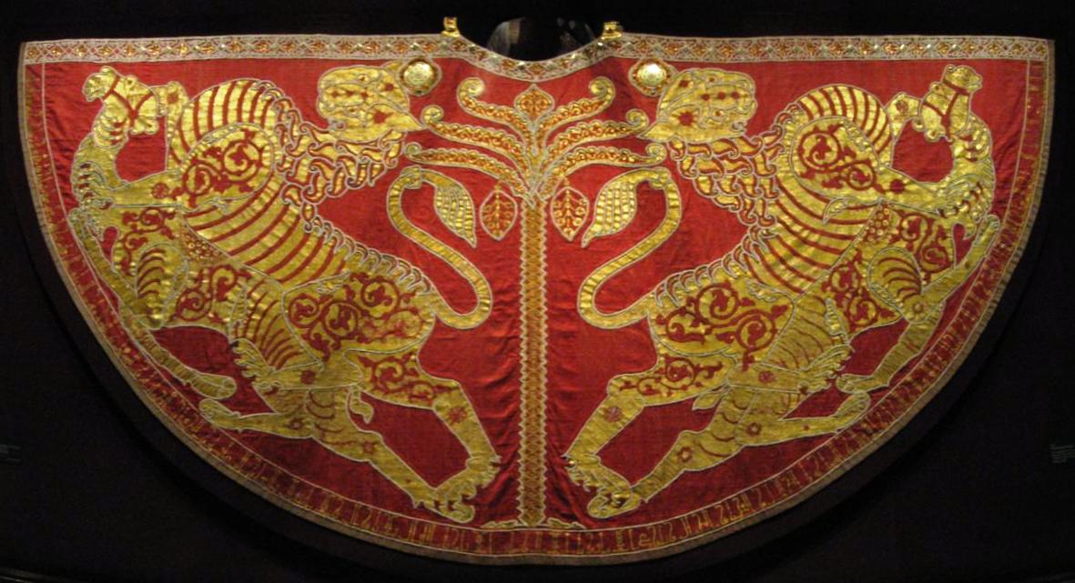 Coronation mantle of Roger II of Sicily, work of the royal workshop of Palermo with Byzantine silk