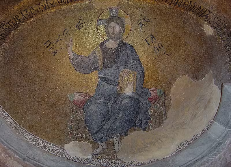 Pammakaristos chuch / Fethiye Camii, Istanbul - Byzantine mosaic from the Palaiologan Renaissance showing Christ Pantocrator
