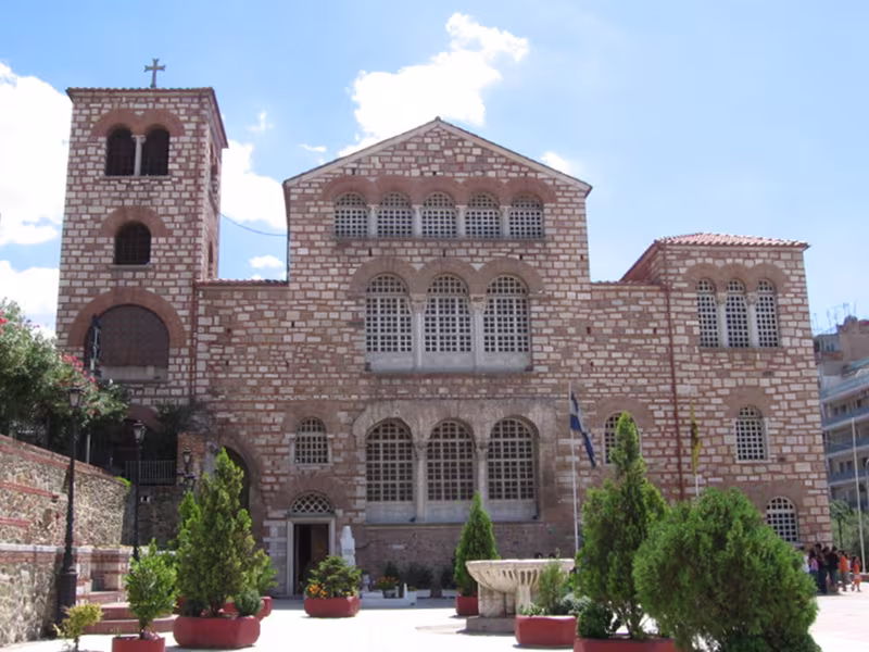 Front of Saint Demetrios church, Byzantine Monument of Thessaloniki