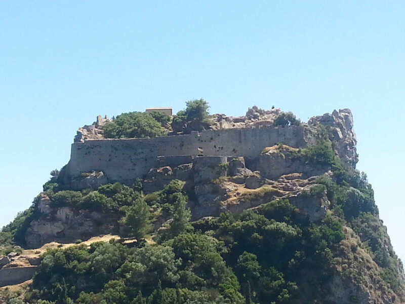 View of Angelokastro, middle byzantine castle in Corfu