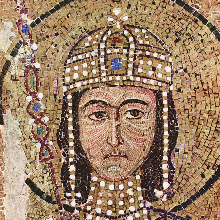 Byzantine mosaic of Hagia Sophia, Komnenos panel, Alexios Komnenos face