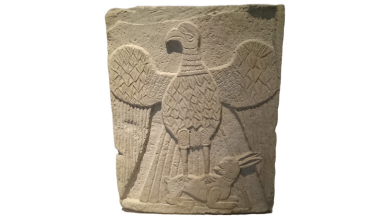 Byzantine sculpture, closure slab with eagle and hare, 10th or 11th century, from Thessaloniki