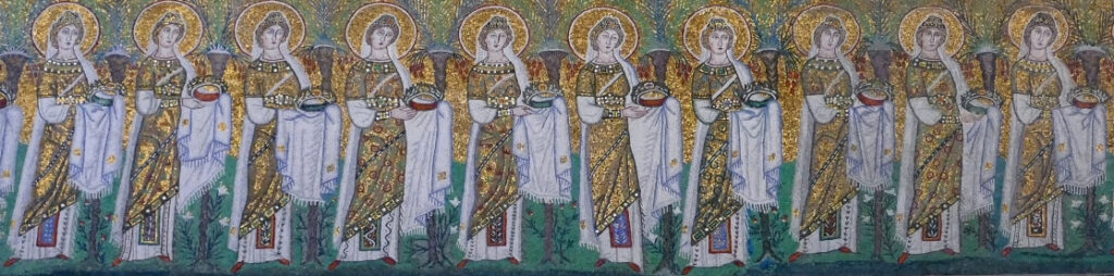 Byzantine Mosaics, procession of women, Ravenna