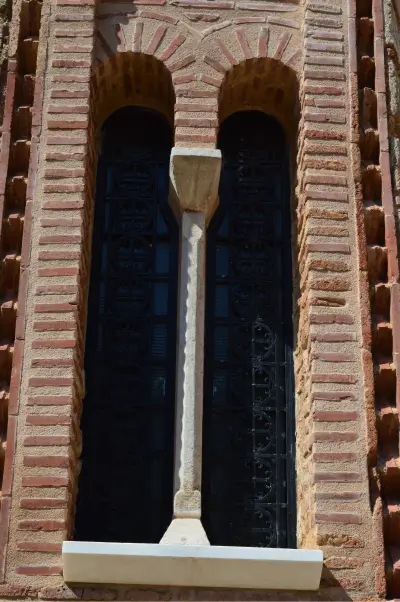 View of the Byzantine Metropolite Church of Christianoupoli, detail of one of the window