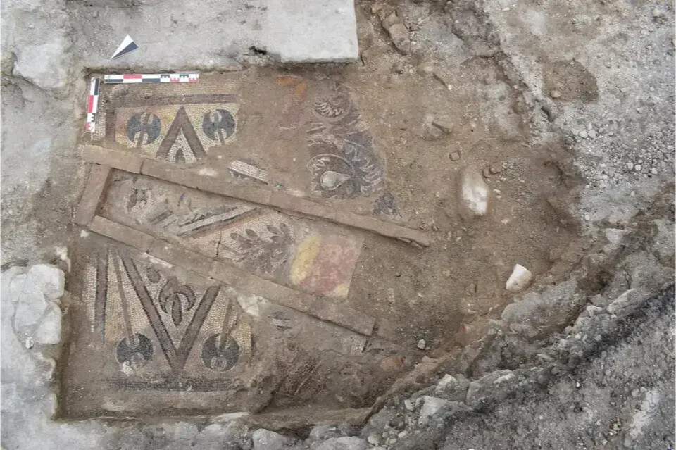 Mosaic unearthed in the excavations of a byzantine monastery in Turkey