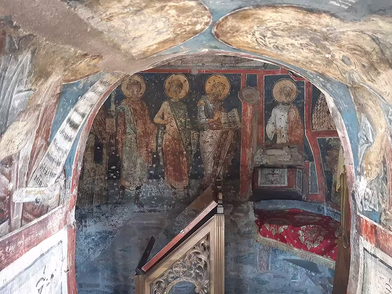 Byzantine frescoes in the Vlatadon Monastery in Thessaloniki