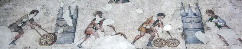 Childhood in Byzantium, Byzantine children imitating circus games, mosaic of the Great Palace of Constantinople