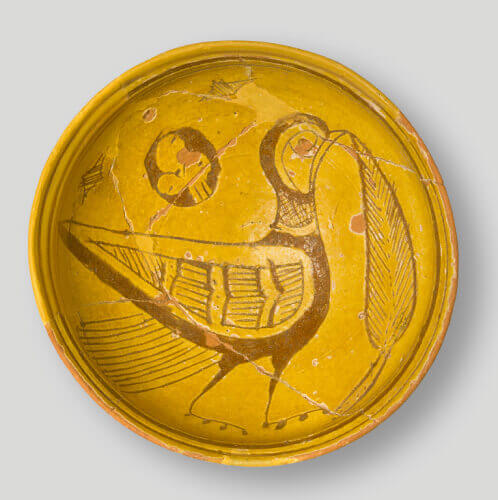 Byzantine ceramic bowl with bird