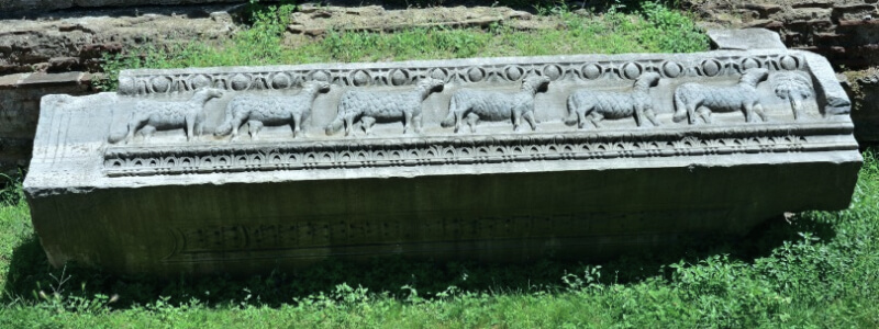Remains of the early christian basilica built on the Hagia Sophia site in Istanbul