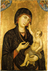 Duccio, Madonna and Child with two angels, 1284