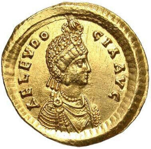 Solidus coin depicting Empress Aelia Eudocia, 5th century, Byzantine Empire