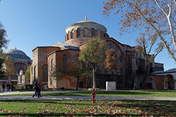 View of the Byzantine church of Hagia Irene built in Constantinople by Justinian and rebuilt by Constantine V