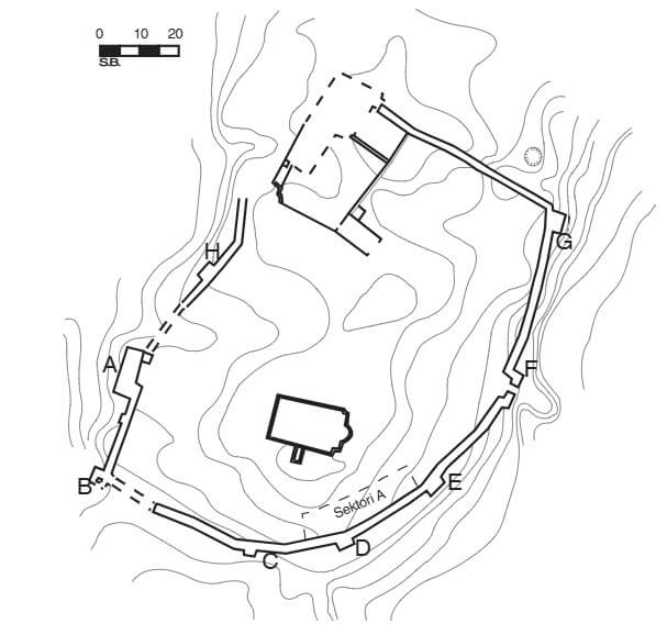 Plan of the monastic complex of Saint Nicholas by A. Meksi