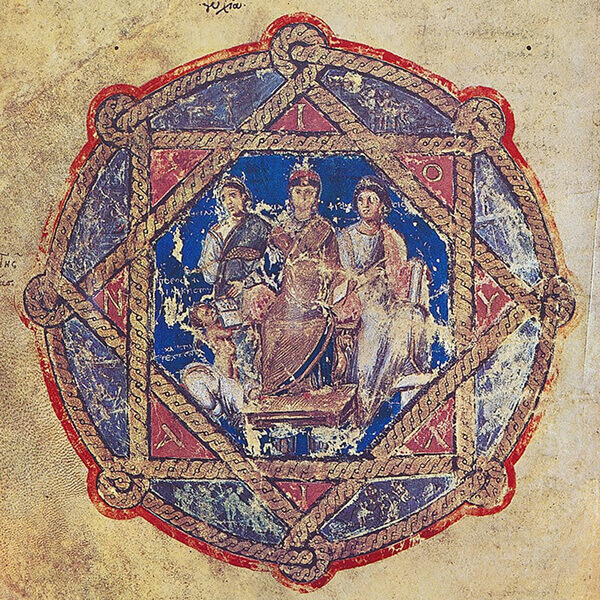 Byzantine illumination depicting princess Annicia Juliana, Vienna Dioscurides Manuscript