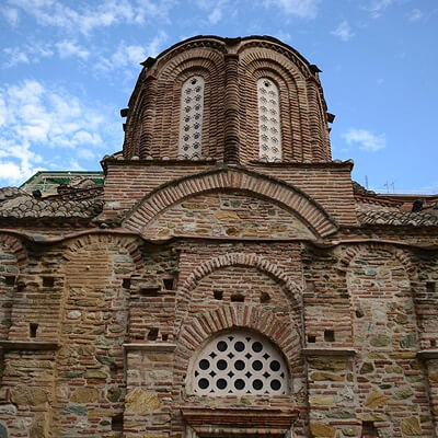 View of one of the dome of the church of Agios Panteleimonos, in Thessaloniki