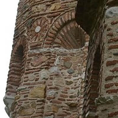Brick artwork in the byzantine church of Saint Panteleimon in Thessaloniki