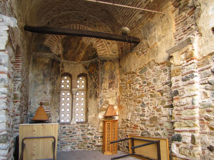 Byzantine fresco in the Church of Saint Pantelemeion in Thessaloniki