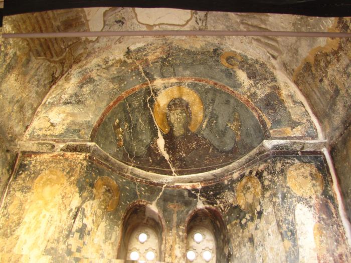 Byzantine painting in the Church of Saint Pantelemeion in Thessaloniki, Virgin Orans