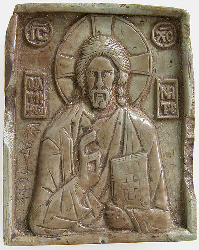 Late Byzantine icon of Christ Pantocrator, 14th century, Steatite, Metropolitan Museum