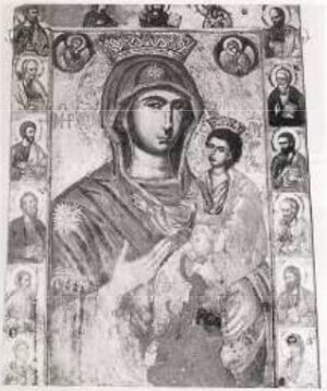 Icon from Kato Panagia Monastery, possibly Byzantine in origin with 19th-century overpaint.