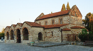 View of the narthex of the Byzantine Church of Saint Theodora in Arta