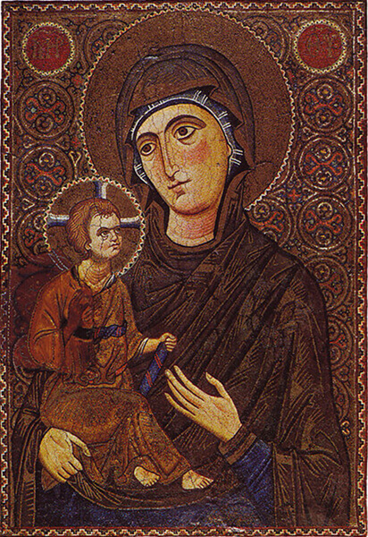 Mosaic icon of the Theotokos Hodegetria, Saint Catherine monastery in Sinai, early 13th century