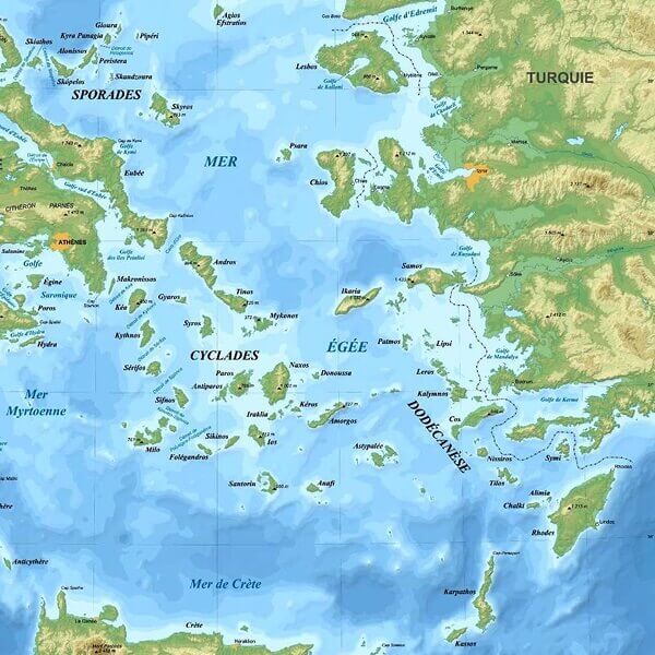 Map of the Aegean Sea