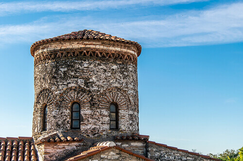 Dome of the Byzantine Church of Saint Basil of the Bridge (Agios Vasileios tis Gefyras) in Arta